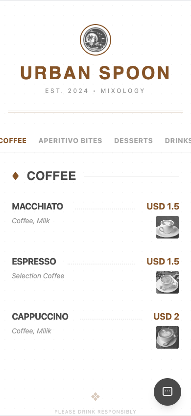 Café menu template