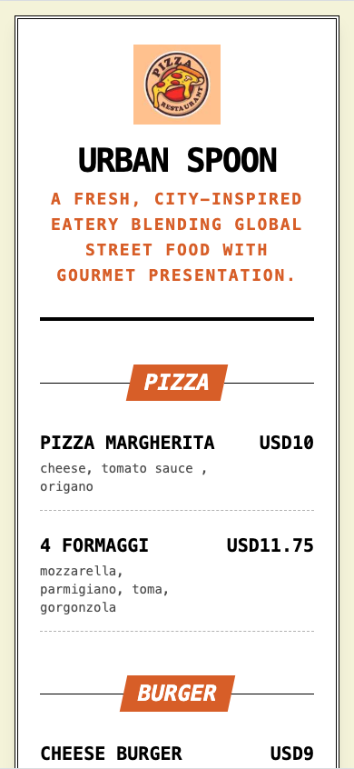 Classic Diner Template preview